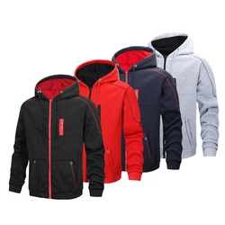 Men's Hooded Jacket Spring and Autumn Outdoor Sports Jacket Windproof Zip-up Sweatshirt High Quality Casual Sports Jacket