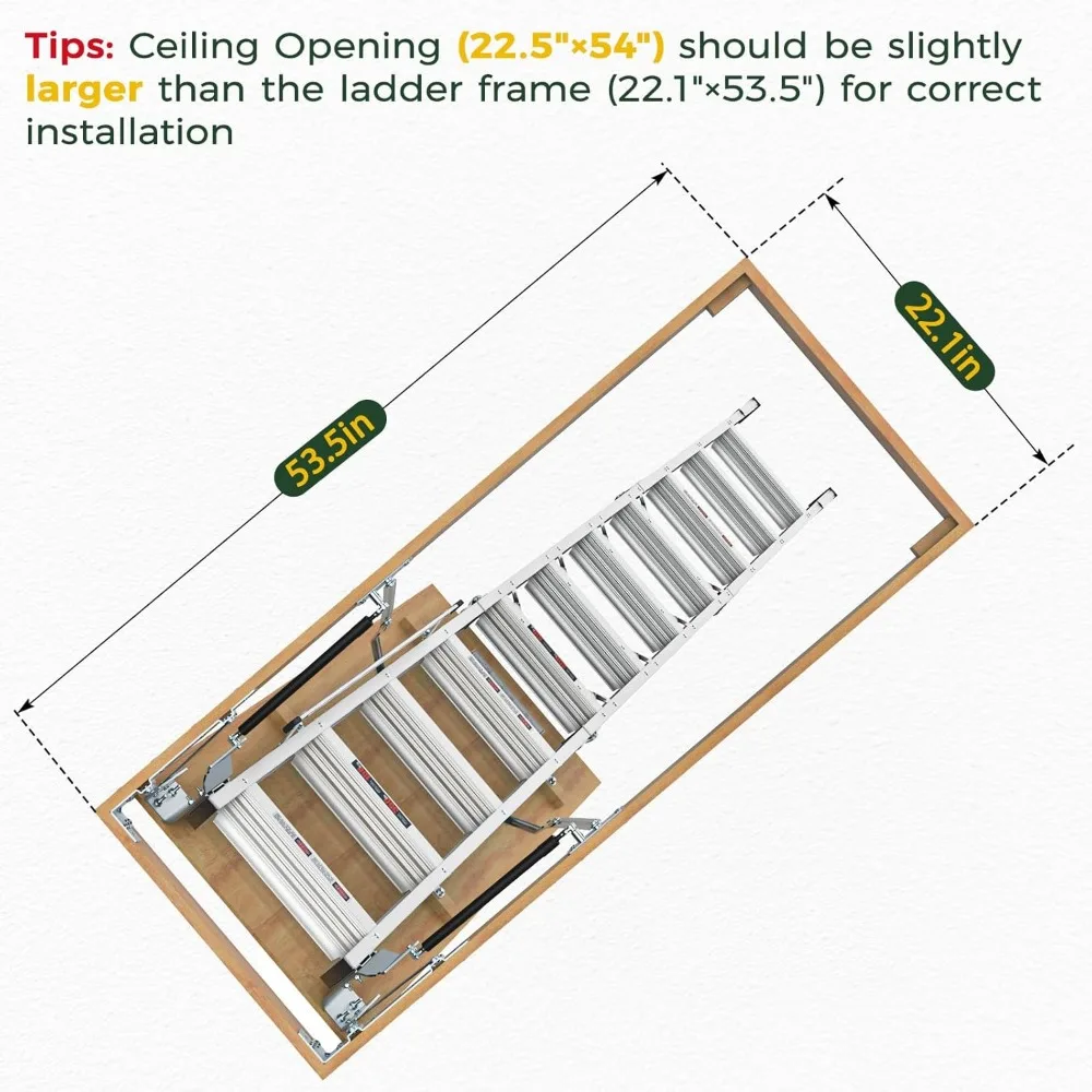 10 Fuß klappbare Dachbodenleiter für einfachen Toegang und Aufbewahrung im Loft