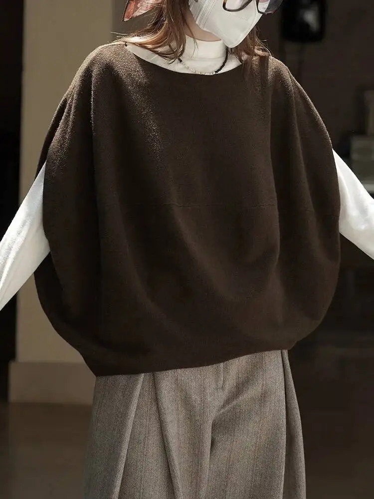 

Хаки большой размер вязаный свитер с круглым вырезом и коротким рукавом женские пуловеры новая мода прилив весна осень