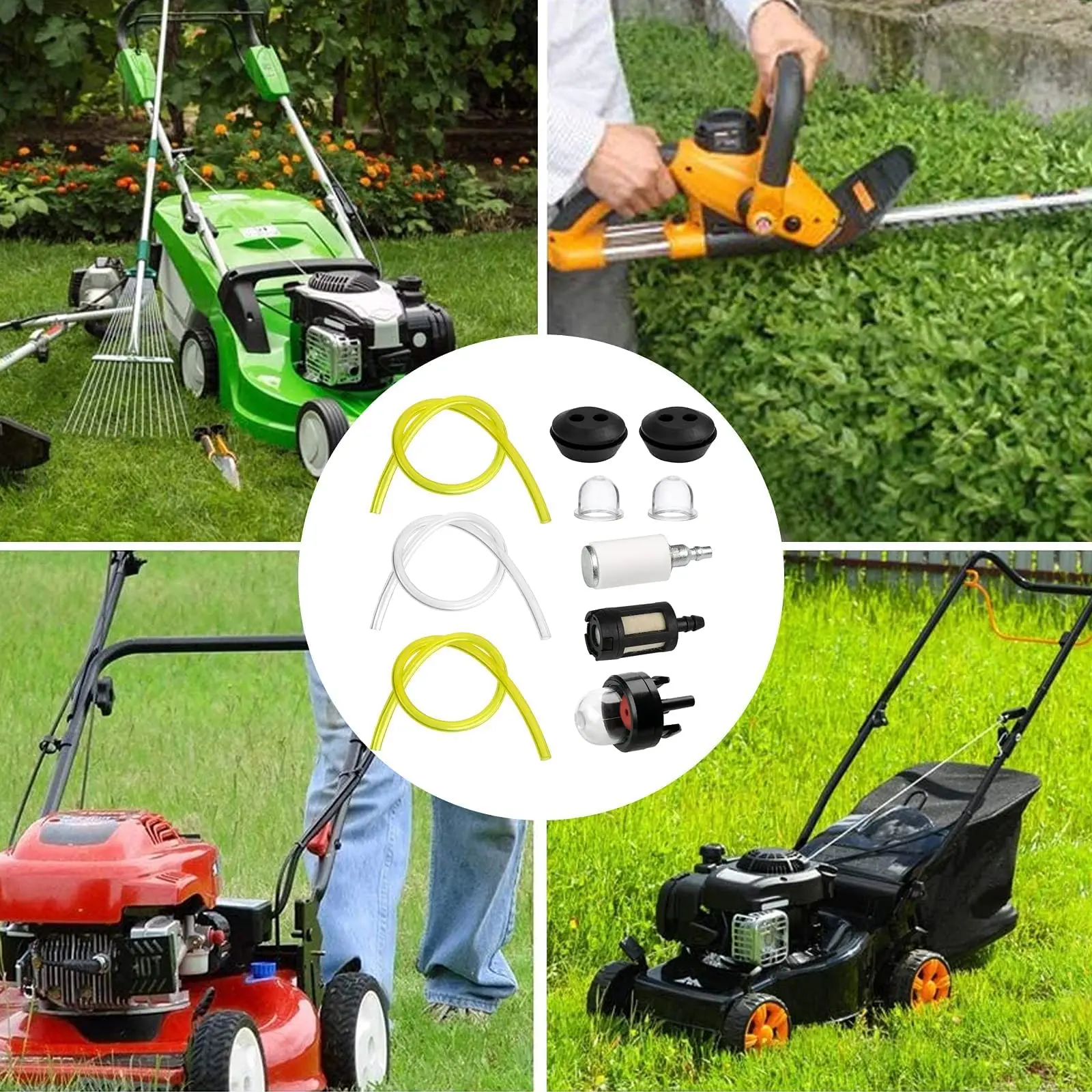Fuel Line Hose Tube Fuel For Primer Bulb Grommet Fuel Filter Kits Fuel Tank Seal Gasket Accessories For Lawn Mower Trimmer Tools