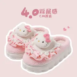 Sanrio HelloKitty cinnamoroll cotton Slippers cute Plush Warm Home Shoes non-slip women's autumn and winter warm cotton slippers