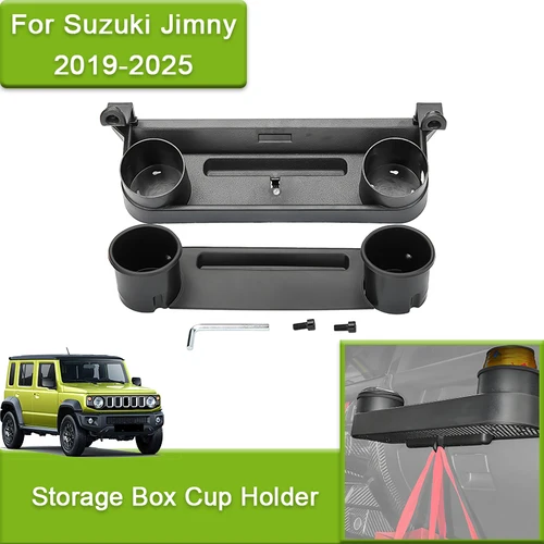 Asa de agarre para pasajero delantero, caja de almacenamiento extendida, organizador, portavasos para Suzuki Jimny 2019-2025, accesorios interiores modificados