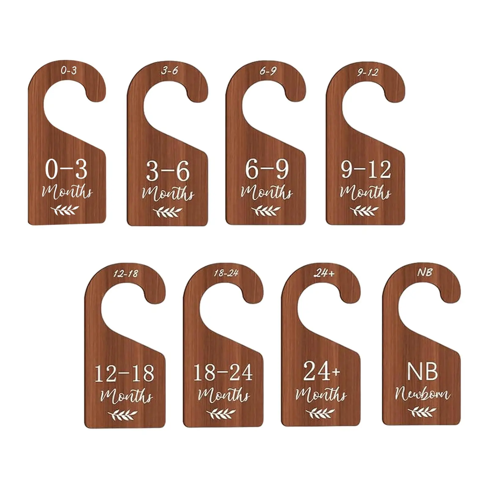 8 Pieces Baby Closet Size Divider Label Clothes Organizer Tag for Infant to 24 Months Newborns Home Decoration New Parents