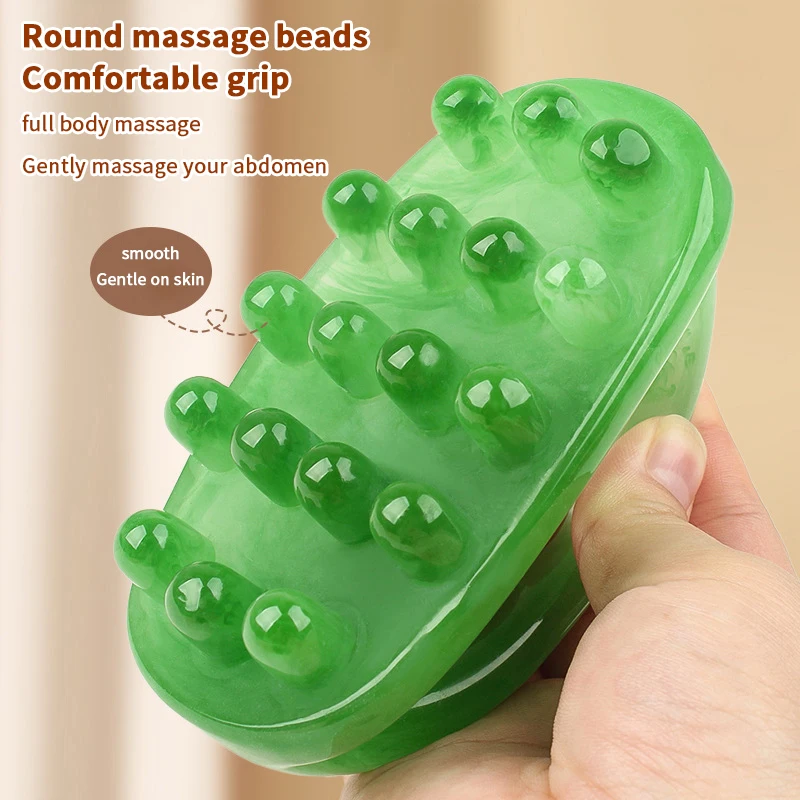 

18 Beads Handheld Gua Sha Massage Roller Natural Resin Waist Neck Back Leg Body Meridian Scraping SPA Anti Cellulite Relaxation