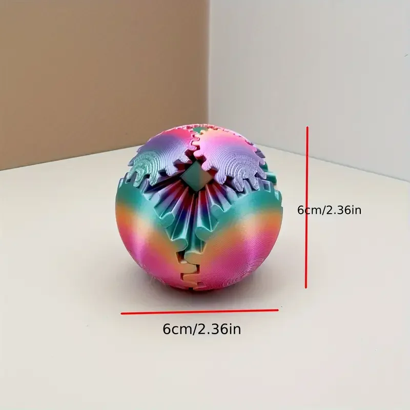 Cubo de bola con engranaje impreso en 3D aleatorio, juguetes antiestrés para niños, juguetes para aliviar el estrés, decoración de mesa, juguetes relajantes antiestrés para adultos