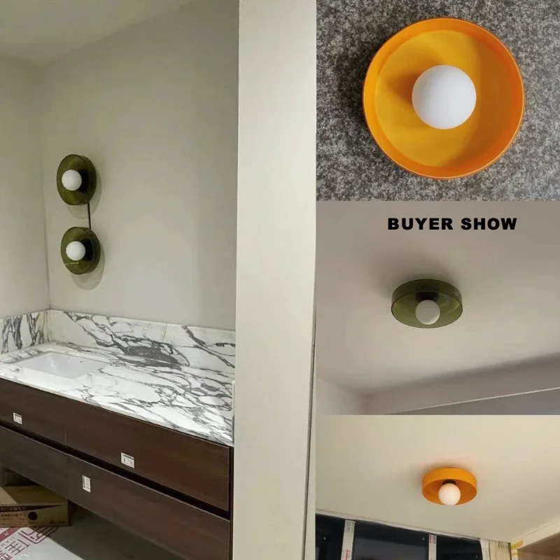 Lámpara de pared de vidrio de diseño italiano, sala de estar moderna para luz de pared, dormitorio, balcón, pasillo, decoración, blanco, verde,