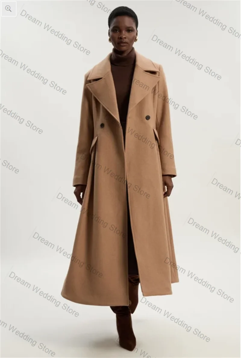 

Cashmere Khaki Women Suit 1 Pcs Blazer Winter Wool Prom Dress Formal Office Lady Jacket Customized Guest Wedding Tuxedos Coat