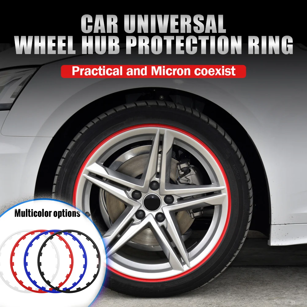 4Pcs Universal Car Wheel Rims Edge Protector Ring Strips Tire Guard Auto Decoration Accessories For Volkswagen Polol Golf Rline