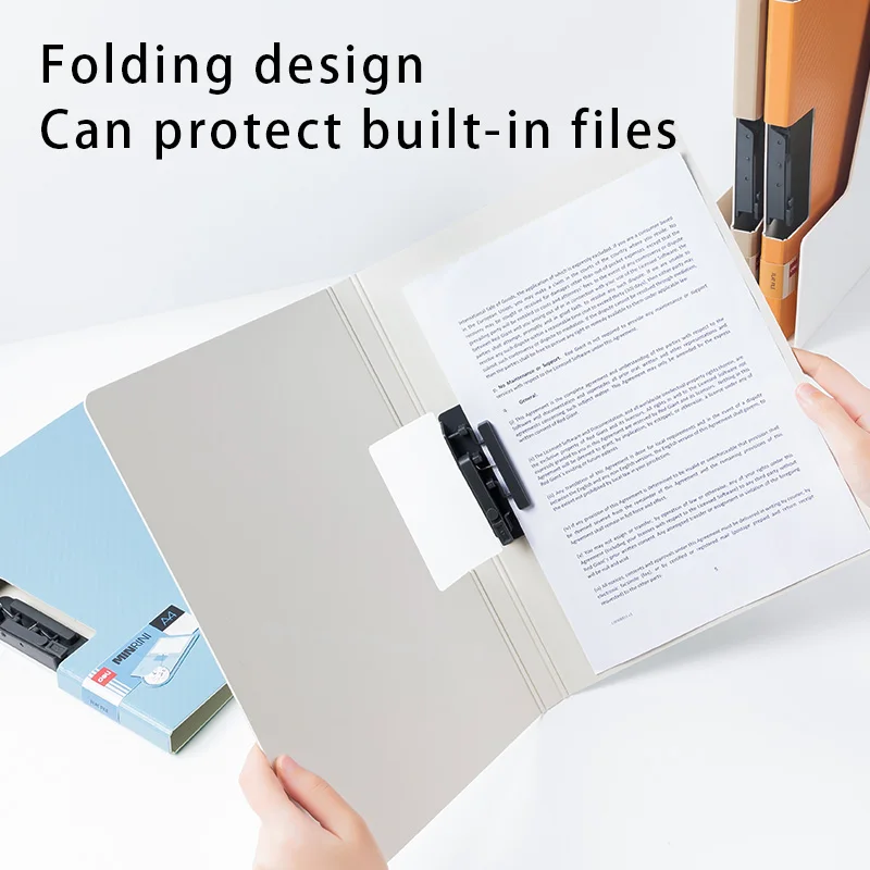 델리 4개 클립보드 폴더, A4 크기 파일 폴더 클립보드 단일 클립, 70매 용량, 방수 소재