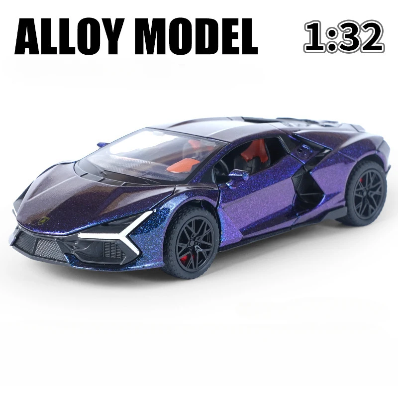 Diecast 1/32 Lamborghini Aventador Car Model Collective Miniature Voiture Boy Car Toy Gift Birthday Sound Light Toy Vehicles