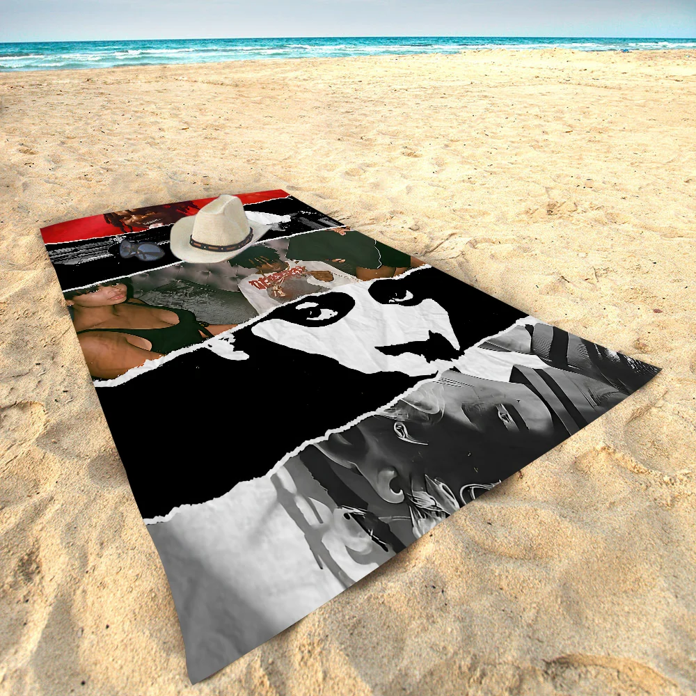 

Pop Rap Artist Playboi Carti Anime Beach Swimming Towel Soft Absorbent Washcloth Children's Gifts for Kids Travel Camping Gym