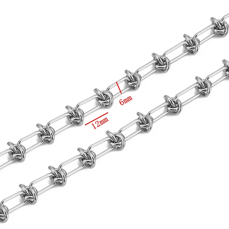1 メートルのステンレス鋼の結び目ビッグチェーン手作り太い大きなチェーン DIY ジュエリーメイキングブレスレットネックレスジュエリーチェーン