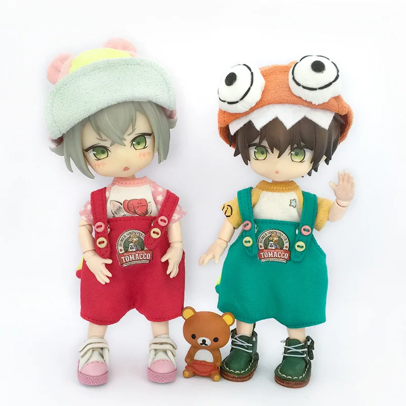 Ob11 Doll Monster Clothes Hat Overalls Dolls Short-Sleeved T-Shirt Doll Dinosaur Suit Accessories For Obitsu11, Ymy, Pd9 1/12bjd