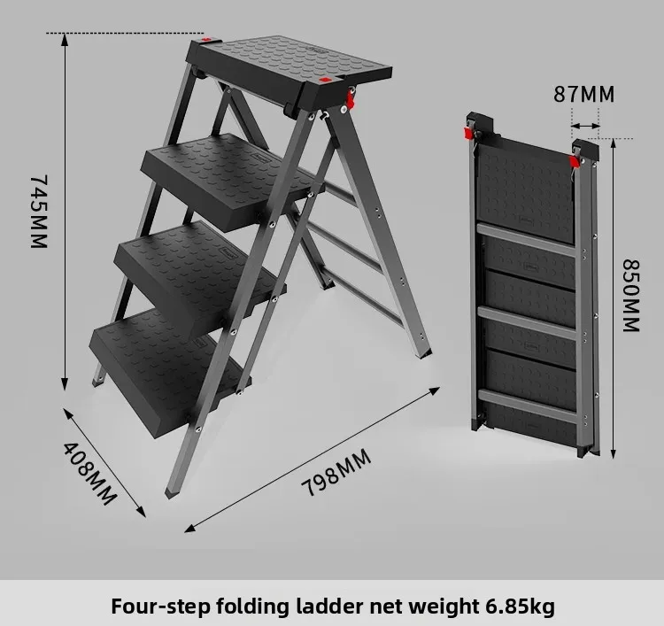 Thickened Two-step Straight Ladder Household Folding Ladder Stool Outdoor Car Washing Ladder Indoor Kitchen A-frame