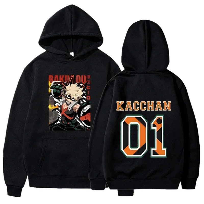 New  Women Men Autumn  And Winter  Hoodies Anime Bakugou Katsuki Printed Hoodie Street Outdoor Hooded Hip Hop Sweatshirt