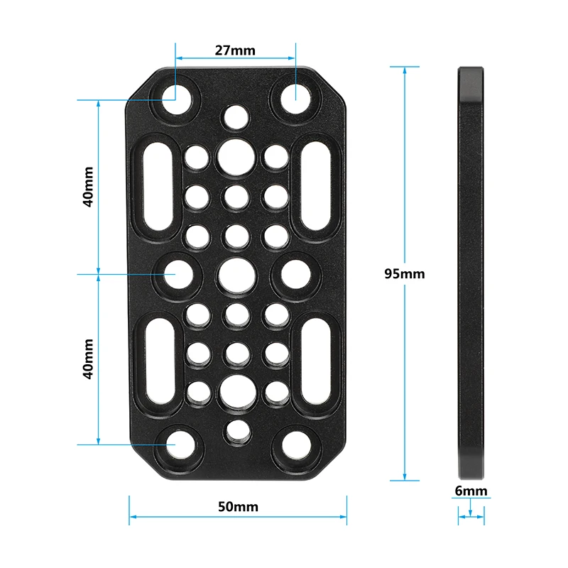 HDRiG Cheese Plate Multi-Purpose For Rail Blocks Dovetails And Short Rods Camera Mount Expansion Board With 1/4\