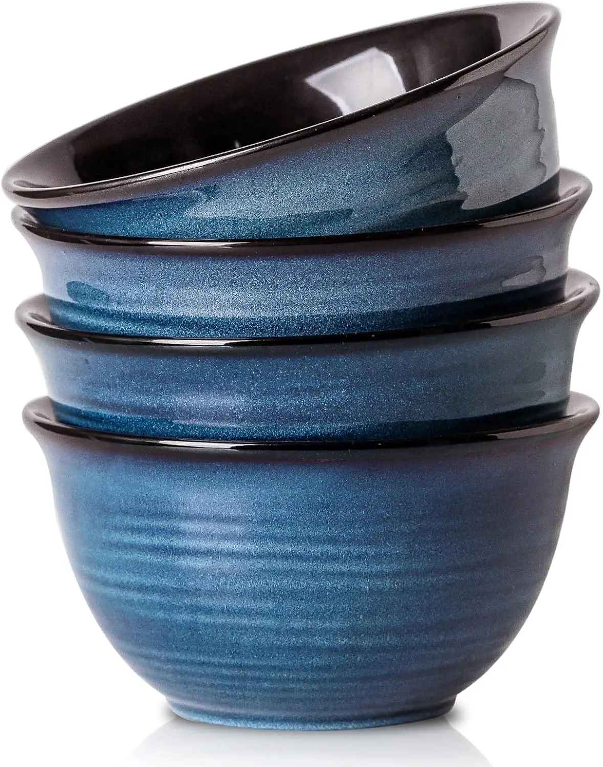 

4-Piece Large Ceramic Soup Bowls Set, 40oz Microwave & Dishwasher Safe, Navy Blue for Kitchen