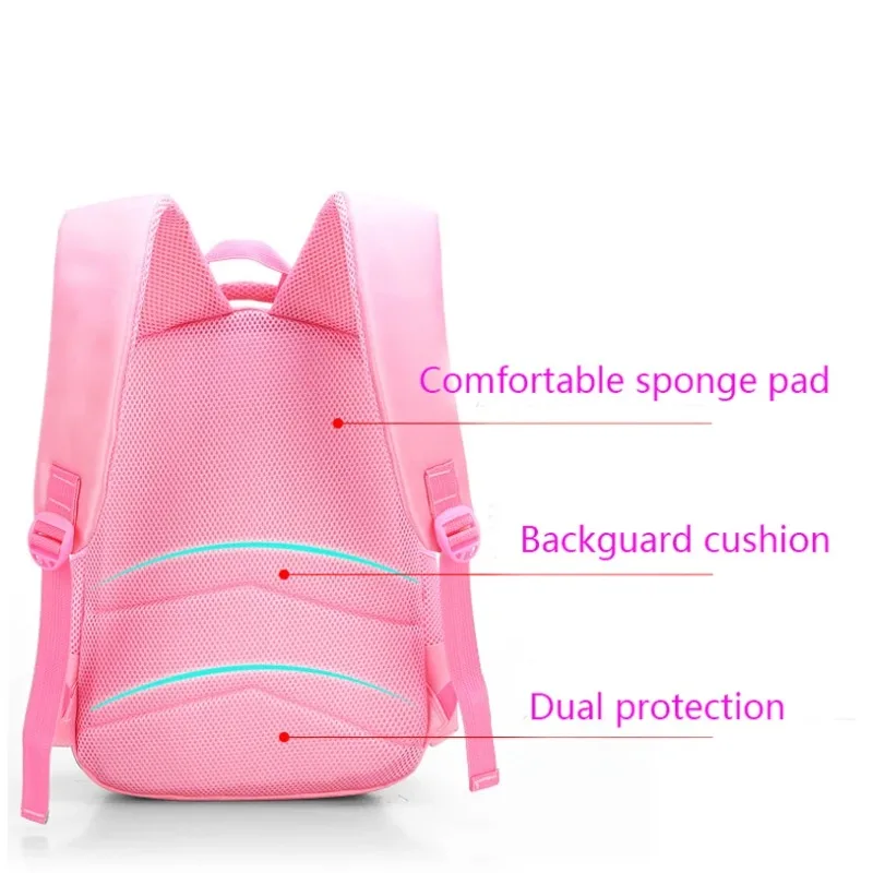الأطفال على ظهره الوردي لطيف القط رياض الأطفال حقيبة مدرسية على ظهره فتاة طالب المراهقين مقاوم للماء حقيبة الكتب الابتدائية المدرسية