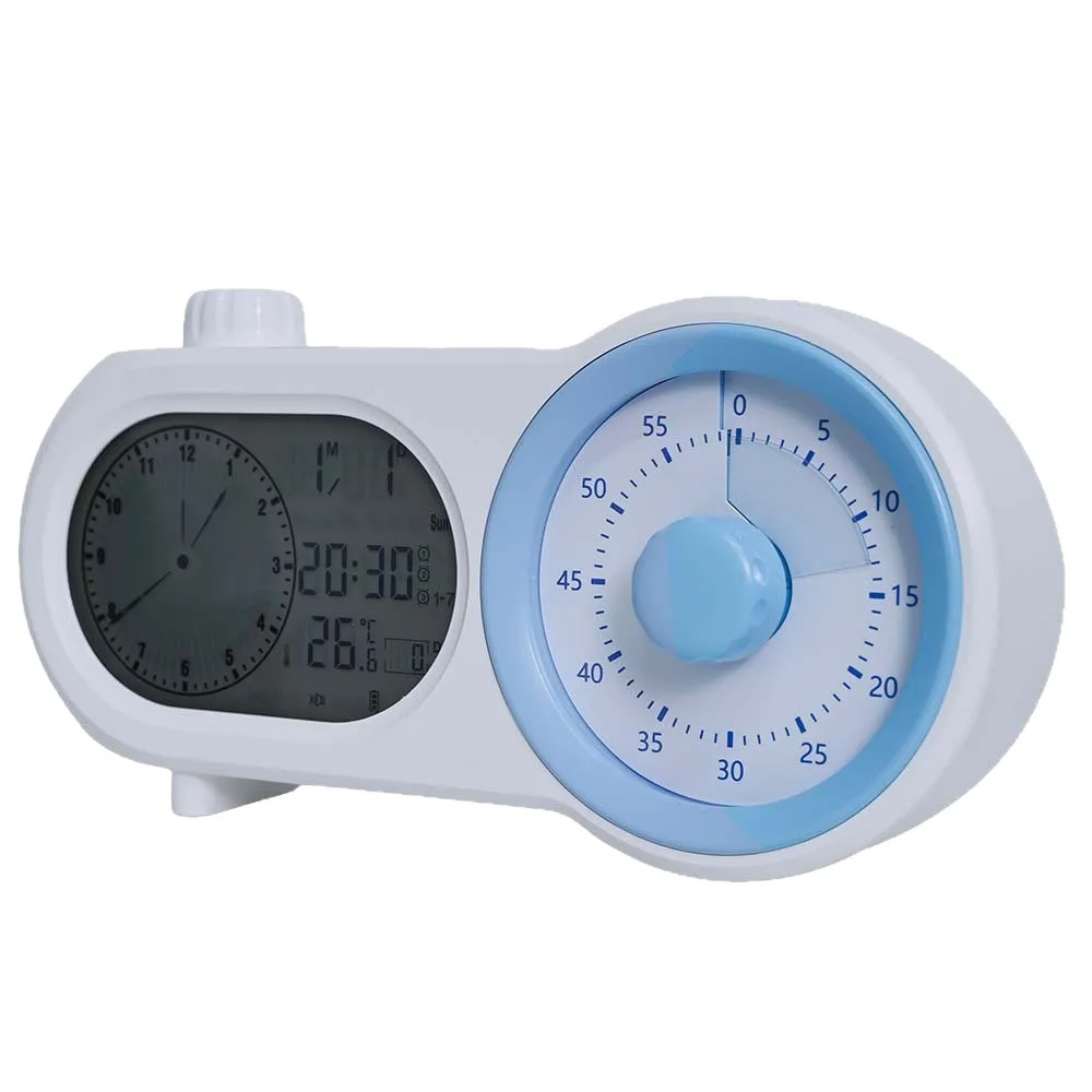 New dual-screen visual timer alarm clock, student self-discipline silent desk clock, multi-functional timing electronic clock