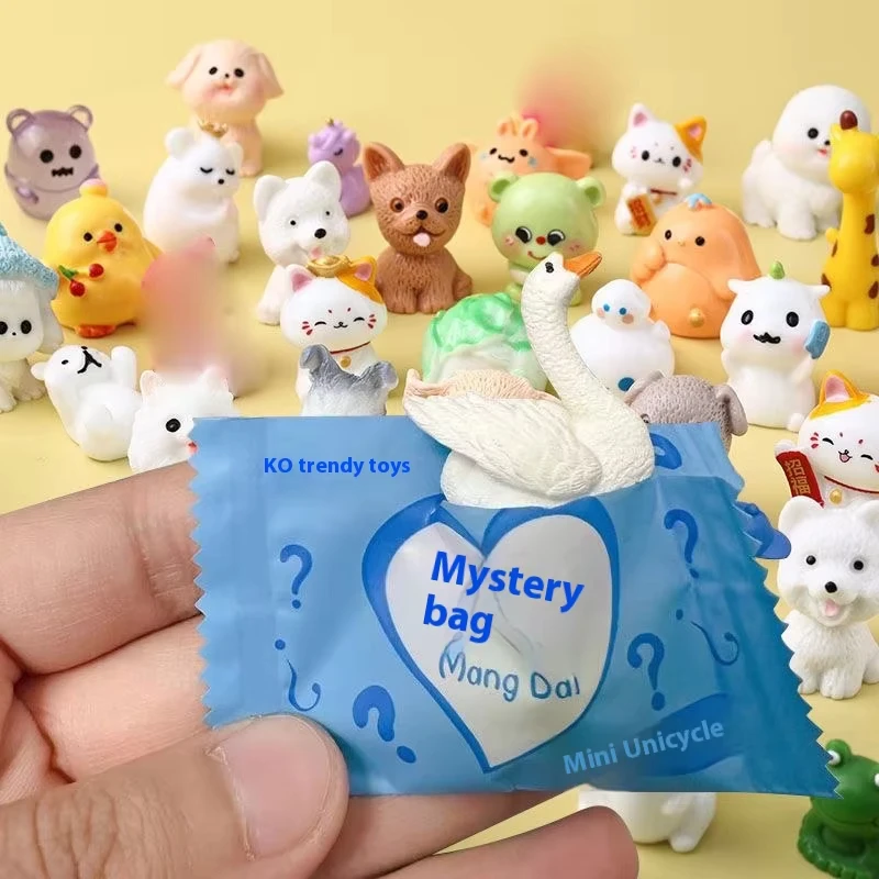 5/10/50/100 قطعة الراتنج الحيوان صندوق أعمى صغير المنزل سطح المكتب ملحق نموذج الإبداعية حديقة ليلة ضوء عرض منصة تمثال هدية #4