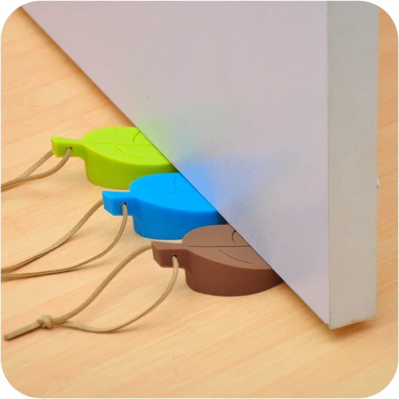 1pcs Creative Leaves Shape Silicone Door Stopper Block Children Anti-Folder Hand Security Card Door Holder Home Supply