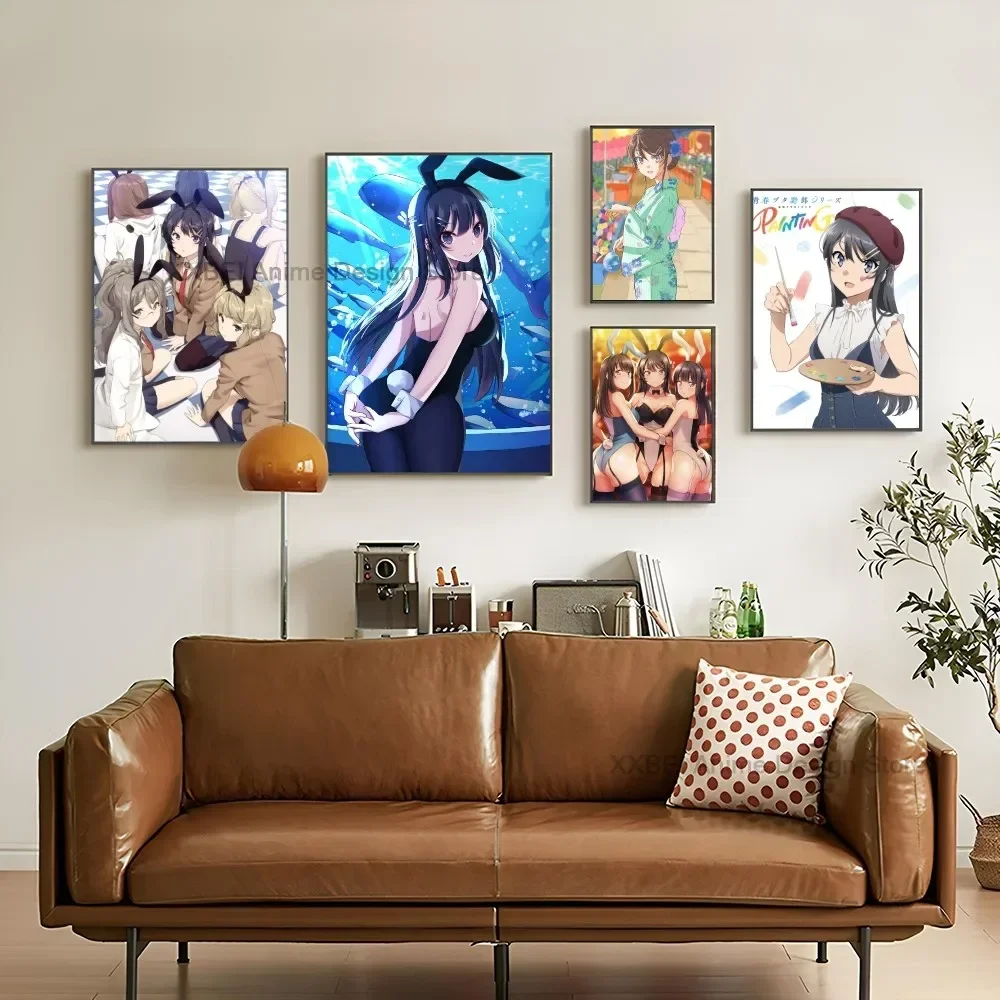 Sakurajima Mai Anime Poster Sticker Bedroom Study Wall Art Hanging Painting Decoration High Quality Printed Matter