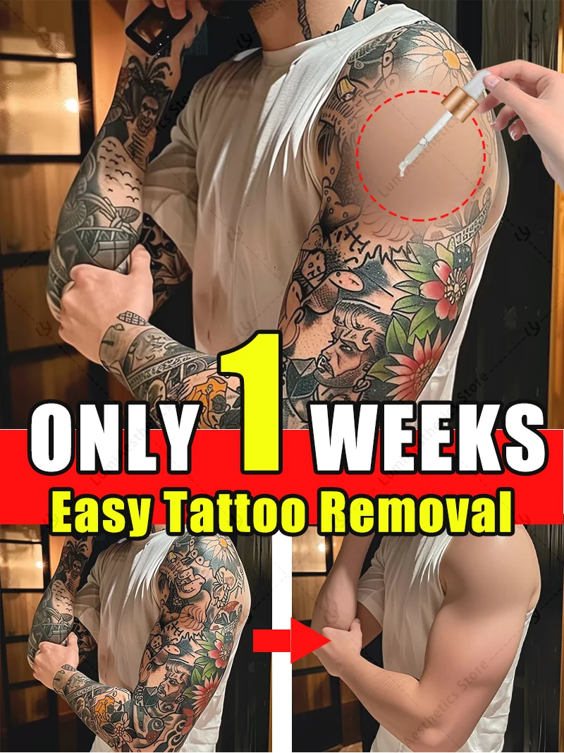 

Visibly lightens tattoos without damaging the dermis, safe and gentle