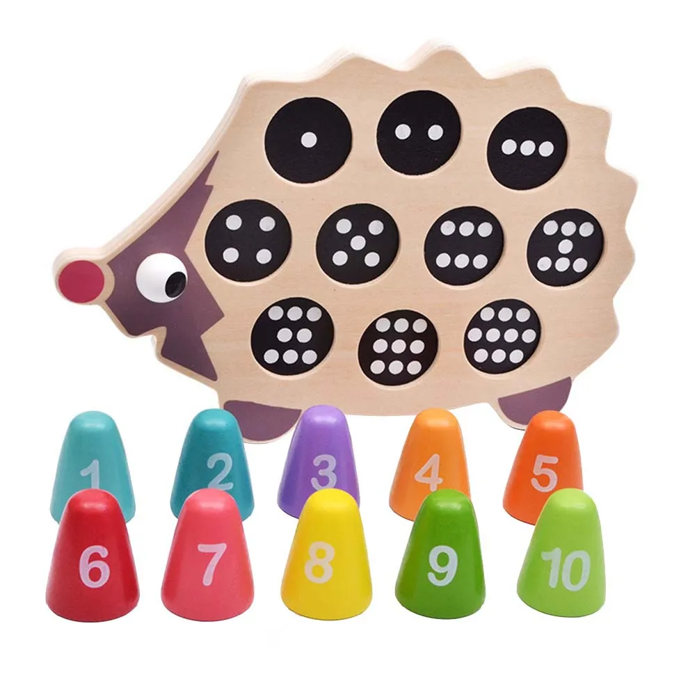

1 set 1 Set Wood Number Matching Educational For Color Recognition Montessori Style Wooden Children Math Game Puzzle