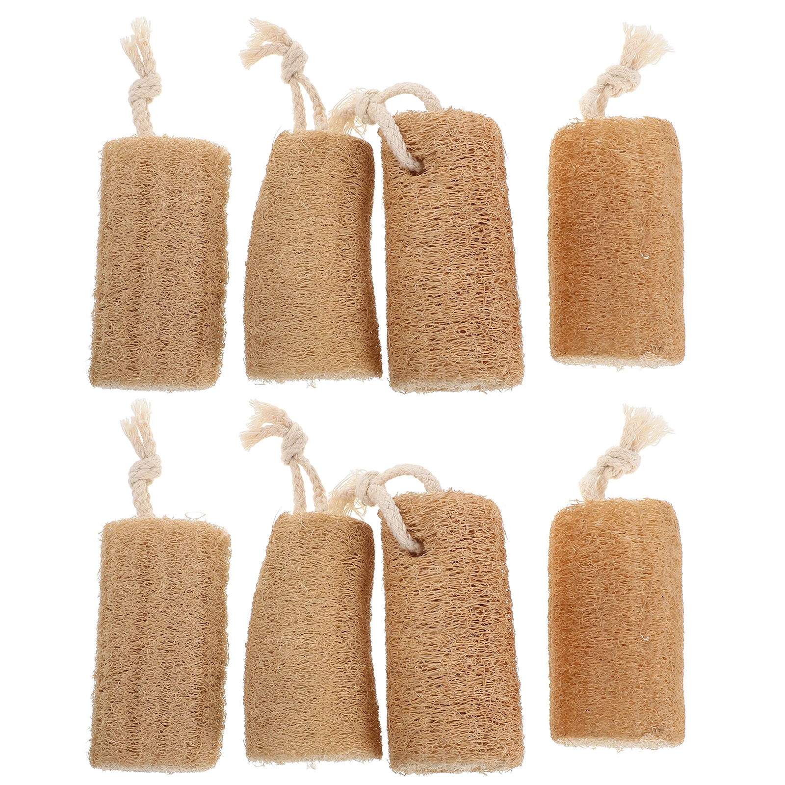 

8Pcs Natural Loofah Sponges Reusable Kitchen Cleaning Multiuse Exfoliating Bath Scrubber Dishwashing Pads Body Shower