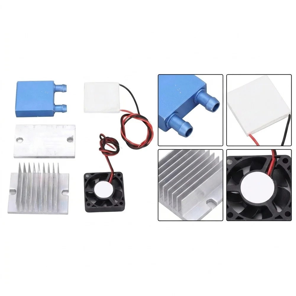 The For Peltier Cooler Kit TEC1-12706 12V 72W Thermoelectric Cooling Module With Water Block 40mm Fan Aluminum Heatsink For DIY