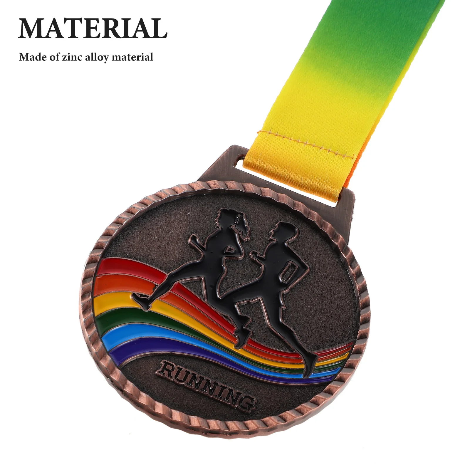 เหรียญรางวัลวิ่งมาราธอนกลางแจ้ง ทำจากโลหะผสมสังกะสี พร้อมสายคล้องคอ สำหรับการแข่งขันกีฬาและผู้ชนะการแข่งขัน