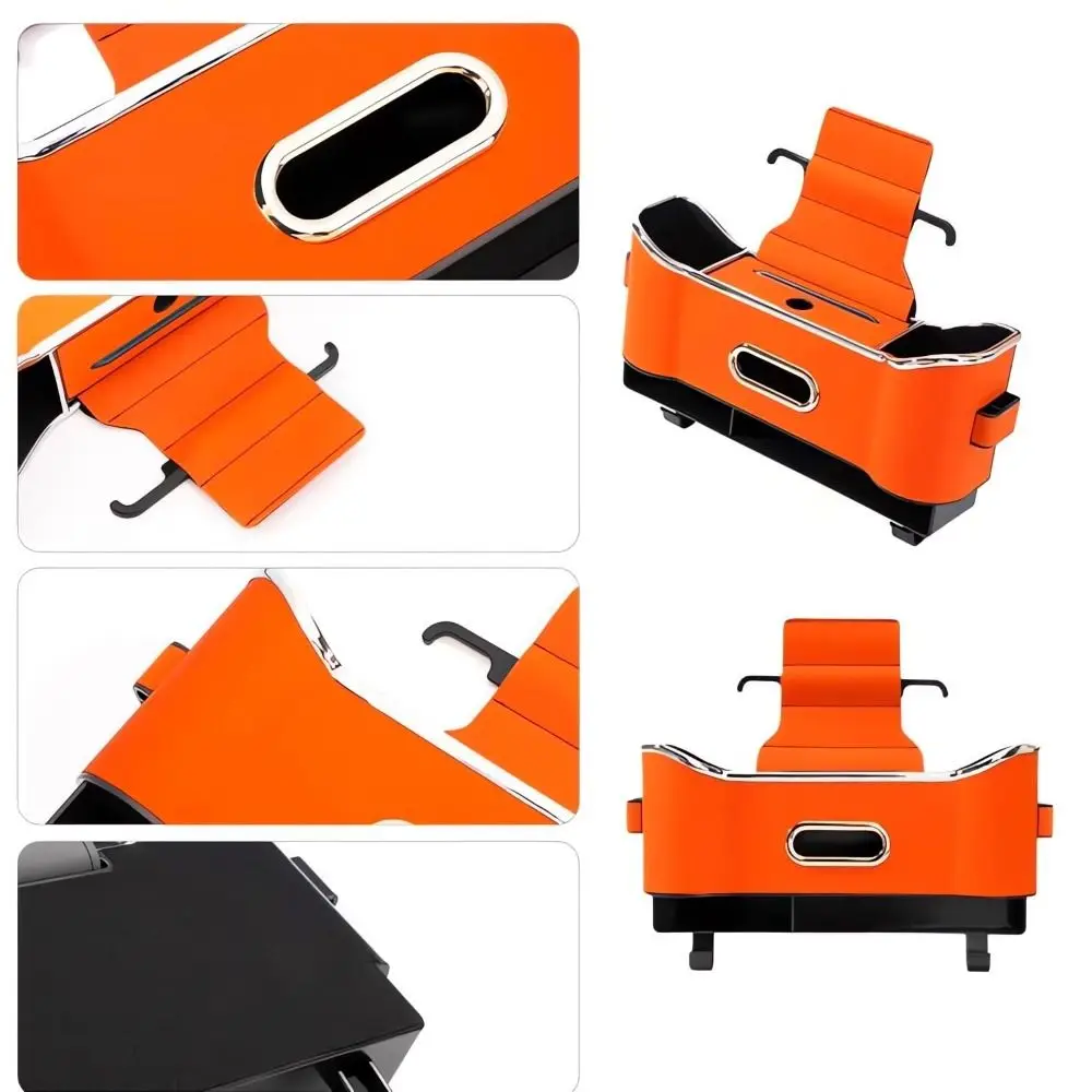 Large Capacity Car Seat Back Storage Box With 2 Cup Holder Multifunctional Car Seat Tissue Storage Box Portable