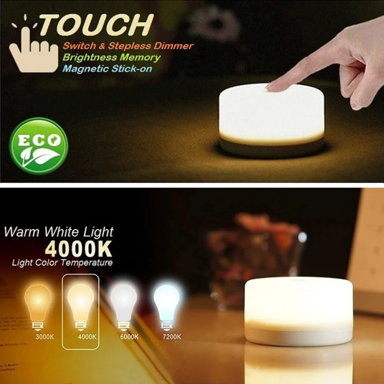 Mini Night Light with 5 Bright LED Bulbs for USB Charging, Bedside, Desktop, Baby Room Décor