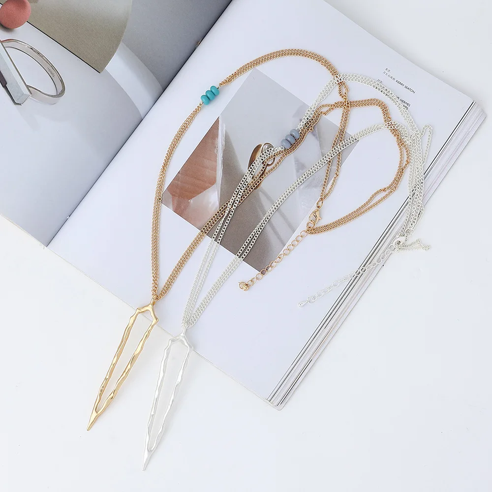 Trend Long Colar Necklace Geometric Suspension Pendants Chains On the Neck Vintage Jewelry for Women 2026 Goth Items Accessories