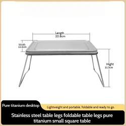 Portable Camping Foldable Table, Small Coffee Tables, Ultralight, Outdoor Hiking, Picnic, Mini Titanium Folding Table