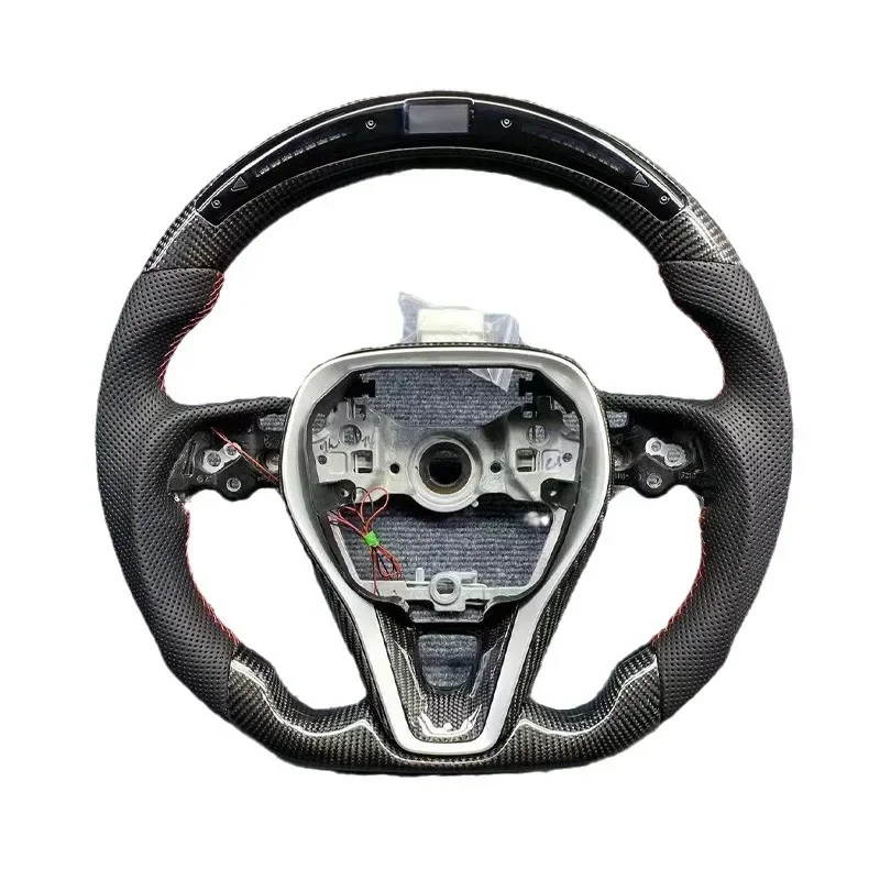 

For Toyota Carbon Fiber Steering Wheel Upgrade Suede Leather LED Reflective Replacement