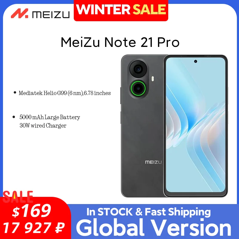 Global Version Meizu Note 21 Pro Smartphone 64MP Main Rear Camera 5000mAh Battery 6.78