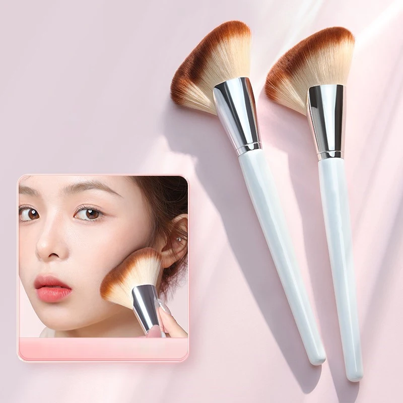 1pcs Face Contour Makeup Brushes Fan-shaped Professional Powder Blush Brush Highlighter Bronzer V Face Silhouette Make Up Tool