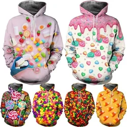 New Candy Graphic Hoodie 3D Printed Funny Personality Couple Hoodies For Men Women Unisex Long Sleeve Oversized Pullovers Tops