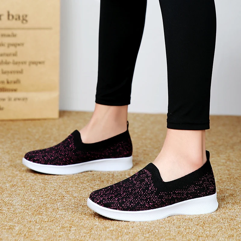 Women Summer Casual Loafers Flat Bottomed Outdoor High-quality Sports Soft Sole Walking Mesh Comfortable Vulcanized Shoes 36-44