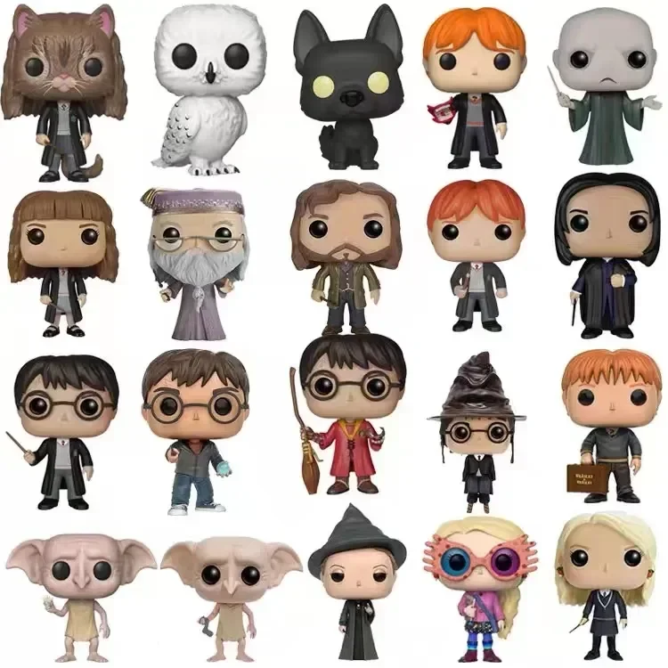 NEW FUNKO POP Voldemort Snape Luna Dobby Hermione Ron Malfoy Potter Rubeus Vinyl Action Doll Series Model Toys for Children's