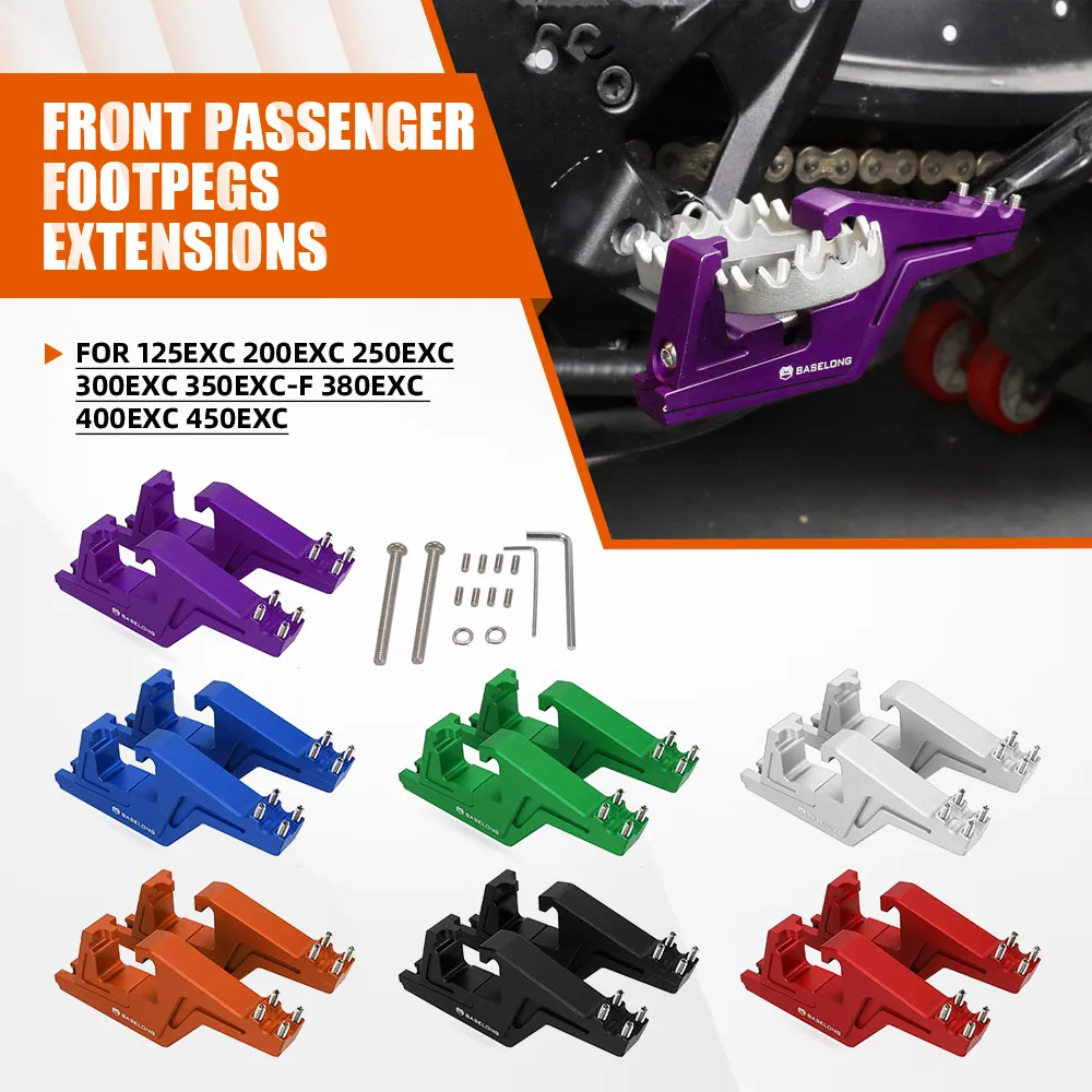 For 125EXC 200EXC 250EXC 300EXC 350EXC-F 380EXC 400EXC 450EXC Motorcycle Front Passenger Footpegs Extensions Dirt Bike Foot Peg