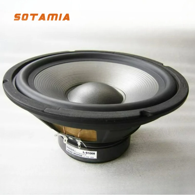 SOTAMIA 1 Uds. Altavoz de Audio de graves de 10 pulgadas 8 Ohm 200W bandeja de papel arenado altavoz HIFI dedicado al altavoz de cine en casa