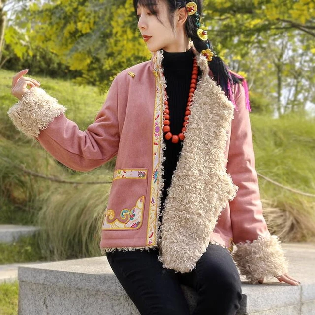 Chinese Tibetan Coat Women Jacket Winter Thick Velvet Embroider Vintage AliExpress