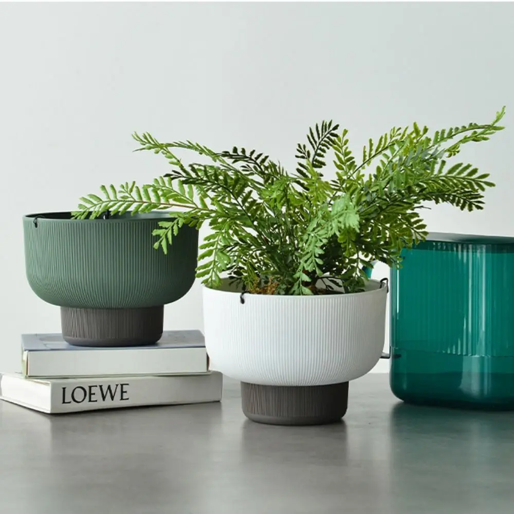 Self Watering Hanging Flower Pots Detachable Base Thickened Plant Flowerpot White Green Grey Large Capacity Hanger Plant Basket