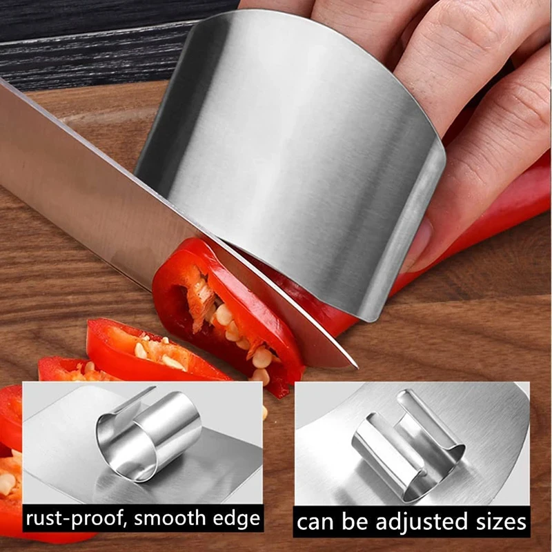 1Pcs Stainless Steel Finger Protector Anti-cut Finger Guard Safely Vegetable Cutting Hand Protecter For Kitchen Gadgets Tools