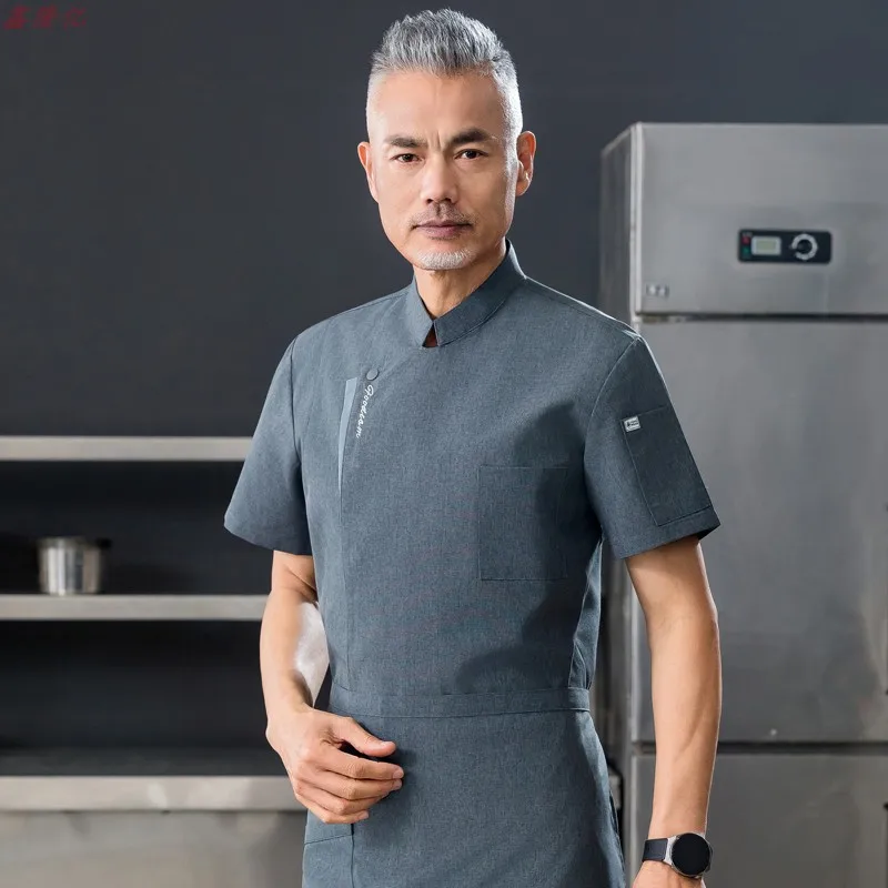 ホテルシェフ制服西洋レストランステーキハウス夏半袖作業服食堂ベーカーシェフ服