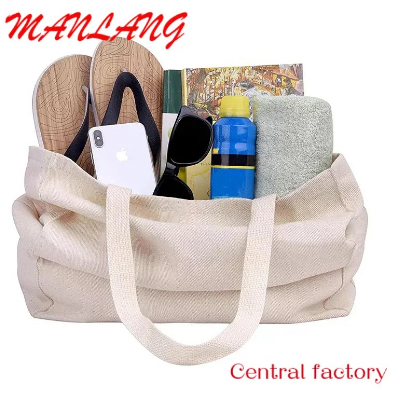 Custom  Eco Friendly Custom Logo Printed Recyclable Promotional Shopping Tote Cotton Canvas Bag