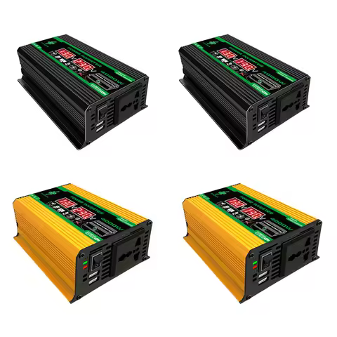 12V To 220V/110V Car Voltage Transformer 4000W Vehicle Smart Inverter Dual USB Digital Power Inverter LCD Display for RV Caravan