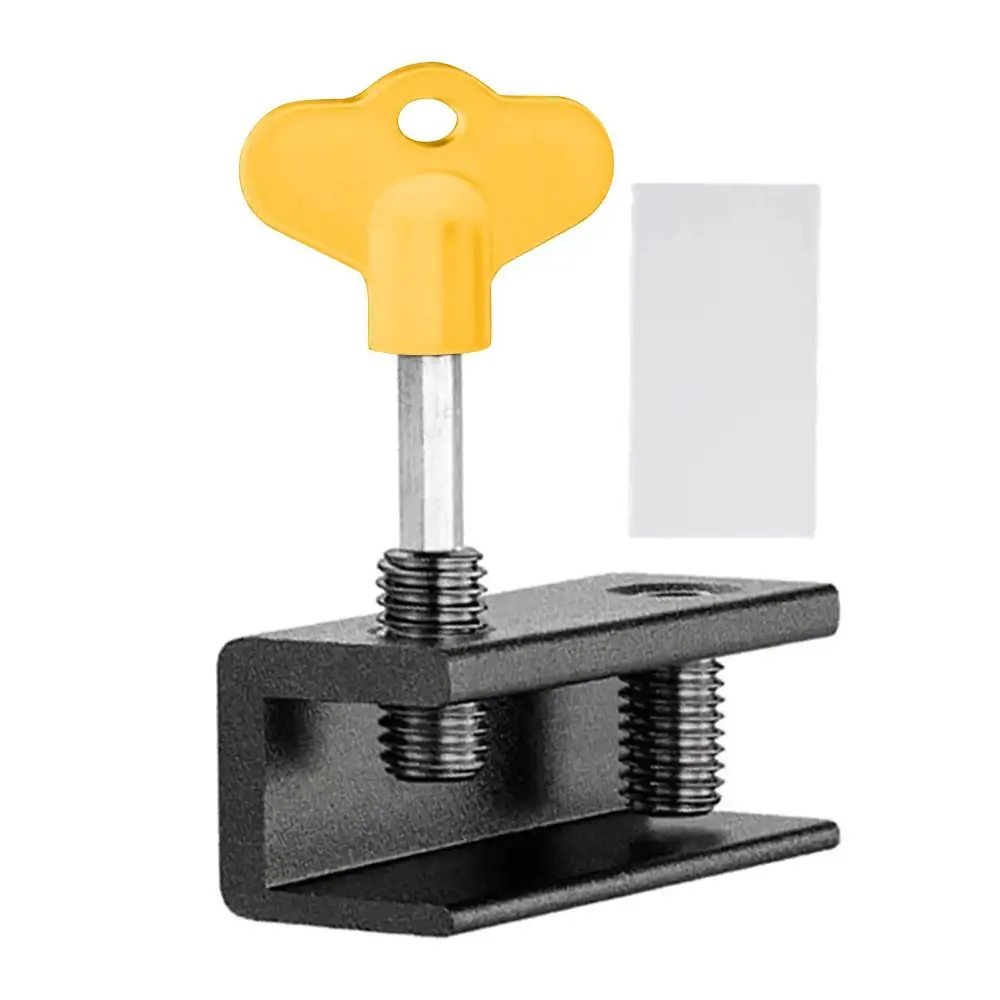 1Pcs Adjustable Sliding Window Lock No-Drill Install with Key Wrench Window Stoppers Aluminum Alloy Anti-theft Limiter